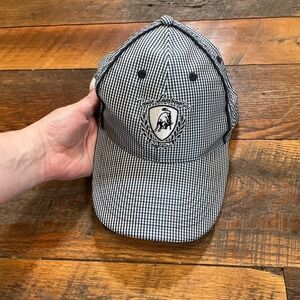 Rare Tonino Lamborghini Gingham Check Hat Cap Bologna Logo Embroidered